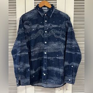 🚩steal authentic Dior Navy and White Casual Button Down Shirt